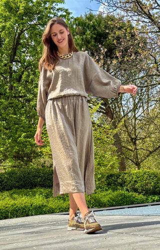 TUNIC ADRI & SKIRT VICTORIA REF : MIRROR KAKI